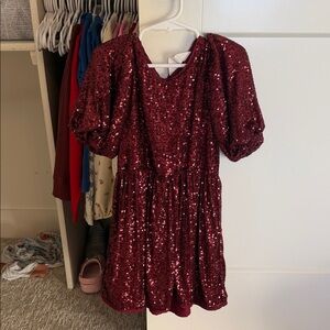 H&M Burgundy Sequin Dress